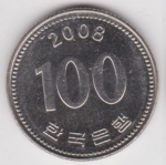 100 вон 2008 г. Корея Южная(12) -1084 - аверс