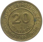 20 сентимо 1986 г. Перу(17) -1462 - аверс