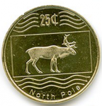 25 центов 2012 г. Северный полюс(19) -2000 - аверс
