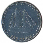 10 пенсов 2008 г. Тристан-да-Кунья(22) -4381: - аверс