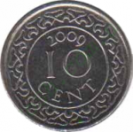 10 центов 2009 г. Суринам(20) -492 - аверс