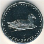 10 пенсов 2009 г. Тристан-да-Кунья(22) -4381: - аверс