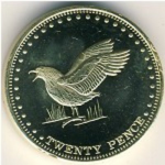 20 пенсов 2009 г. Тристан-да-Кунья(22) -4381: - аверс