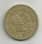 5 песо 2003 г. Филиппины(24) -719 - аверс