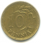 10 пенни 1973 г. Финляндия(24) -16437 - аверс