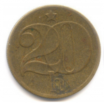 20 гелеров 1975 г. Чехия(25) - 5695 - аверс