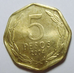 5 песо 2004 г. Чили(25) - 236 - аверс