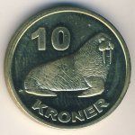 10 крон 2010 г. Гренландия(6) - 556 - аверс