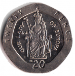 20 пенсов 1999 г. Гибралтар(6) - 3582 - аверс