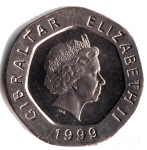 20 пенсов 1999 г. Гибралтар(6) - 3582 - реверс