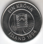 1 крона 1994 г. Исландия(10) - 1061 - реверс