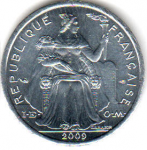 1 франк 2009 г. Новая Каледония(16) - 990 - реверс