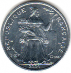 2 франка 2009 г. Новая Каледония(16) - 990 - реверс