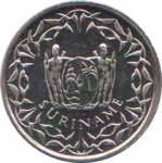 25 центов 2009 г. Суринам(20) -492 - реверс