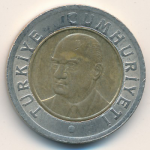 1 лира 2005 г. Турция(23) - 2834 - реверс