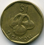 1 доллар 1996 г. Фиджи(24) -522 - аверс