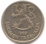 1 марка 1989 г. Финляндия(24) -16437 - реверс