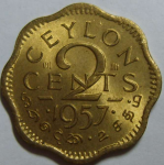 2 цента 1957 г. Шри-Ланка(26) - 1673 - реверс