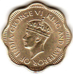 10 центов 1944 г. Шри-Ланка(26) - 1673 - реверс