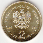 2 злотых 2014 г. Польша(18) -6491 - реверс
