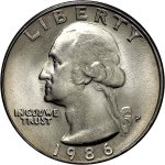 25 центов 1986 г. США(21) - 52935 - аверс