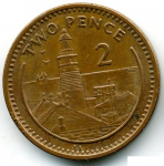 2 пенса 2000 г. Гибралтар(6) - 3582 - аверс