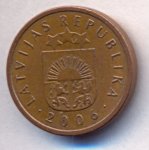 2 сантима 2006 г. Латвия(13) - 10123 - реверс