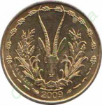 5 франков 2009 г. Западно-Африканские Штаты(8) -348 - реверс