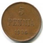 5 пенни 1906 г. Финляндия(24) -16437 - аверс