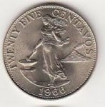 25 сентаво 1966 г. Филиппины(24) -719 - аверс