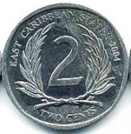 2 цента 2004 г. Восточные Карибские Штаты(Антигуа и Барбуду) -155 - аверс