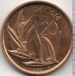 20 франков 1982 г. Бельгия(3) - 15089 - реверс