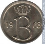 25 сантимов 1968 г. Бельгия(3) - 15089 - реверс