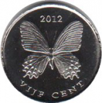 5 центов 2012 г. Бонэйра(3) - 700 - реверс