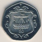50 пенсов 1985 г.   Остров Мэн  (15) - 8204 - аверс