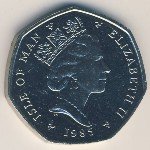 50 пенсов 1985 г.   Остров Мэн  (15) - 8204 - реверс