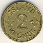 2 кроны 1940 г. Исландия(10) - 1061 - аверс
