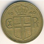 2 кроны 1940 г. Исландия(10) - 1061 - реверс