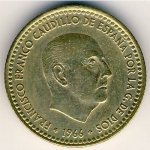 1 песета 1963 г. Испания(10) -12911 - реверс