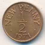 1/2 пенни 1971 г. Гернси(6) - 709 - аверс
