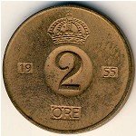 2эре 1953 г. Швеция(31) - 5354 - аверс