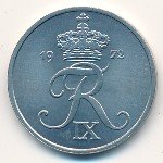 2 эре 1972 г. Дания(28) -4173 - реверс