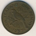 1 пени 1957 г. Новая Зеландия(16) -1643 - аверс