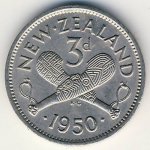 3 пенса 1950 г. Новая Зеландия(16) -1643 - аверс