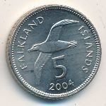 5 пенсов 2004 г. Фолклендские острова(24) -2562 - аверс