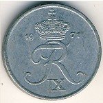 1 эре 1969 г. Дания(28) -4173 - реверс