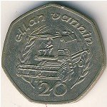 20 пенсов 1991 г.   Остров Мэн  (15) - 8204 - аверс