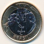 1 реал 2014 г. Бразилия(3) - 2108 - реверс