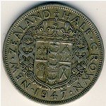 1/2 кроны 1947 г. Новая Зеландия(16) -1643 - аверс