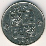 5 крон 1991 г. Чехия(25) - 5695 - реверс